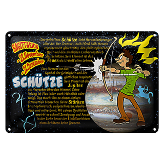 Blechschild Sternzeichen 30x20cm Schütze Planet Jupiter