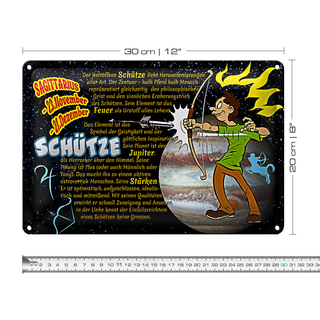 Blechschild Sternzeichen 30x20cm Schütze Planet Jupiter