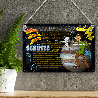 Blechschild Sternzeichen 30x20cm Schütze Planet Jupiter