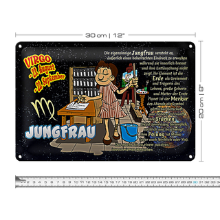 Blechschild Sternzeichen 30x20cm Jungfrau Planet Merkur