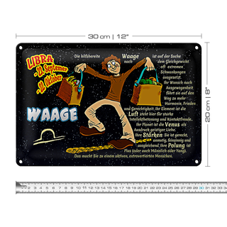 Blechschild Sternzeichen 30x20cm Waage Planet Venus