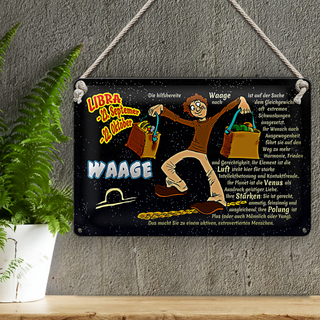 Blechschild Sternzeichen 30x20cm Waage Planet Venus