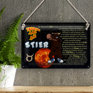 Blechschild Sternzeichen 30x20cm Stier Planet Venus