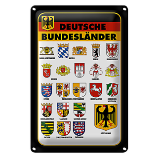 Blechschild Bundesländer 20x30cm Deutschland Wappen