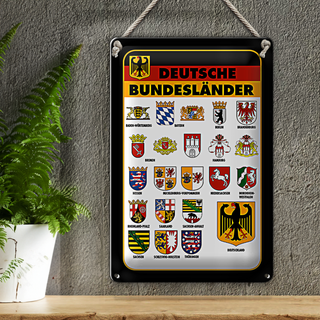 Blechschild Bundesländer 20x30cm Deutschland Wappen