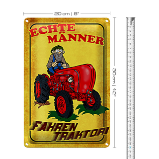 Blechschild Spruch 20x30cm echte Männer fahren Traktor
