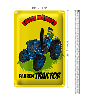 Blechschild Spruch 20x30cm echte Männer fahren Traktor