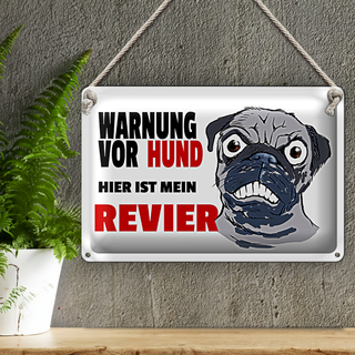 Blechschild Warnschid 30x20cm Warnung Hund mein Revier