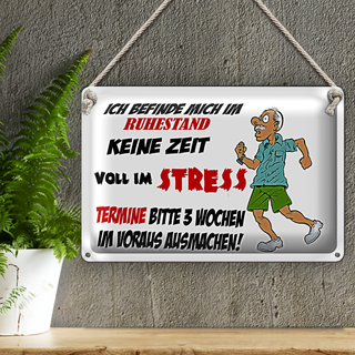 Blechschild Spruch 30x20cm ich befinde mich im Ruhestand