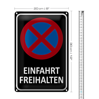 Blechschild Hinweis 20x30cm Einfahrt freihalten