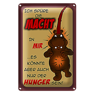 Blechschild Spruch 20x30cm Ich spüre die Macht in mir