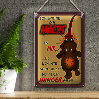 Blechschild Spruch 20x30cm Ich spüre die Macht in mir