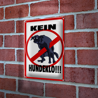 Blechschild Hinweis 20x30cm Kein Hundeklo Tiere