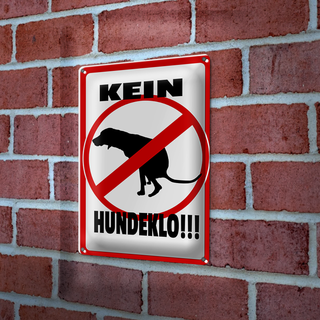 Blechschild HInweis 20x30cm Kein Hundeklo Tiere Hund