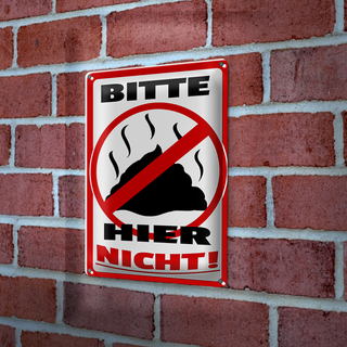 Blechschild Hinweis 20x30cm Bitte hier nicht Kot Tiere Hund