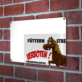 Blechschild Verbotsschild 30x20cm Füttern strengstens verboten