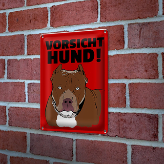 Blechschild Hinweis 20x30cm Vorsicht Hund