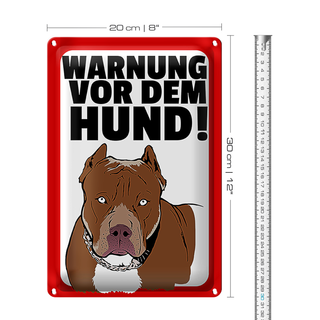 Blechschild Achtung 20x30cm Warnung vor dem Hund