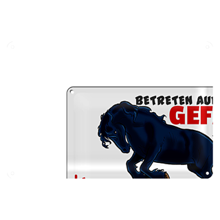 Blechschild Warnschild 30x20cm launisches Pferd Gefahr