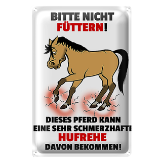 Blechschild Pferd 20x30cm Bitte nicht füttern Hufrehe