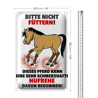 Blechschild Pferd 20x30cm Bitte nicht füttern Hufrehe