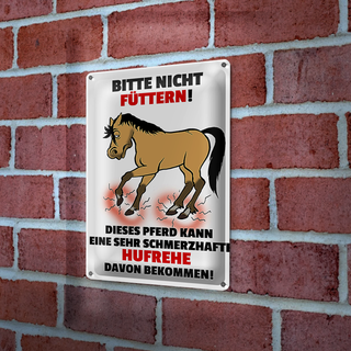 Blechschild Pferd 20x30cm Bitte nicht füttern Hufrehe