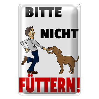 Blechschild Hinweis 20x30cm Tiere Bitte nicht füttern Hund