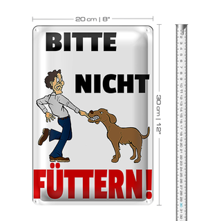 Blechschild Hinweis 20x30cm Tiere Bitte nicht füttern Hund