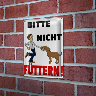 Blechschild Hinweis 20x30cm Tiere Bitte nicht füttern Hund