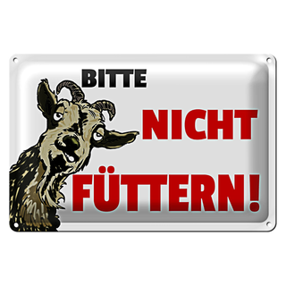 Blechschild Hinweis 30x20cm Tiere bitte nicht füttern Ziege
