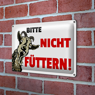 Blechschild Hinweis 30x20cm Tiere bitte nicht füttern Ziege