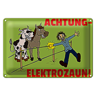 Blechschild Warnschild 30x20cm Achtung Elektrozaun