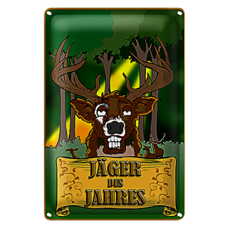 Blechschild Jagd 20x30cm Jäger des Jahres Reh