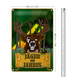 Blechschild Jagd 20x30cm Jäger des Jahres Reh