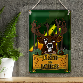 Blechschild Jagd 20x30cm Jäger des Jahres Reh