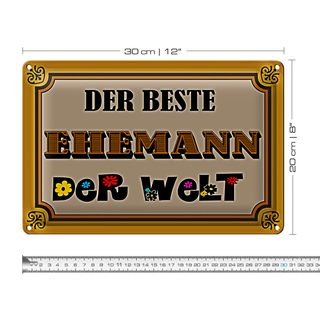Blechschild Spruch 30x20cm der beste Ehemann der Welt