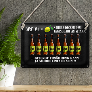 Blechschild 30x20cm 8 Biere Tagesbedarf Vitamin C