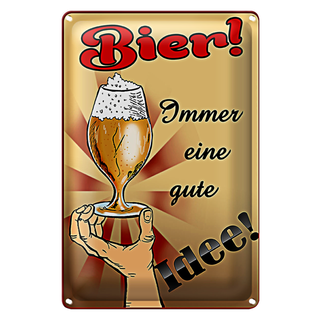 Blechschild 20x30cm Bier immer eine gute Idee
