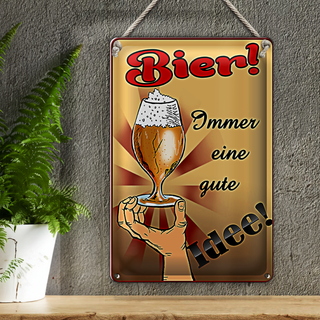 Blechschild 20x30cm Bier immer eine gute Idee