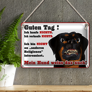 Blechschild Spruch 30x20cm mein Hund weiss ich kaufe nichts
