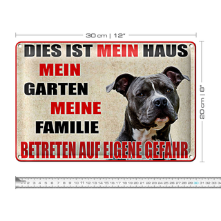 Blechschild Warnschld 30x20cm dies ist mein Haus Gefahr