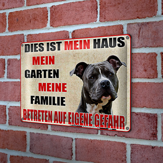 Blechschild Warnschld 30x20cm dies ist mein Haus Gefahr