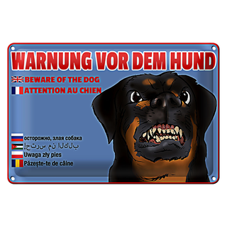 Blechschild Warnung vor Hund 30x20cm beware of dog