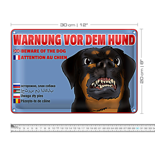 Blechschild Warnung vor Hund 30x20cm beware of dog