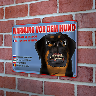 Blechschild Warnung vor Hund 30x20cm beware of dog