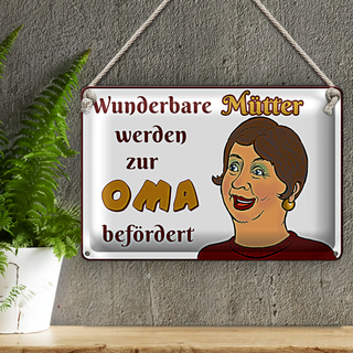 Blechschild Spruch 30x20cm wunderbare Mütter werden Oma