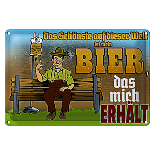 Blechschild 30x20cm Schönste auf dieser Welt Bier