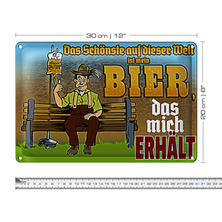 Blechschild 30x20cm Schönste auf dieser Welt Bier