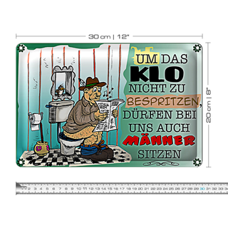 Blechschild Spruch 30x20cm um Klo nicht bespritzen Männer