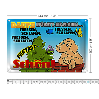 Blechschild Spruch 30x20cm Raupe müsste man sein fressen